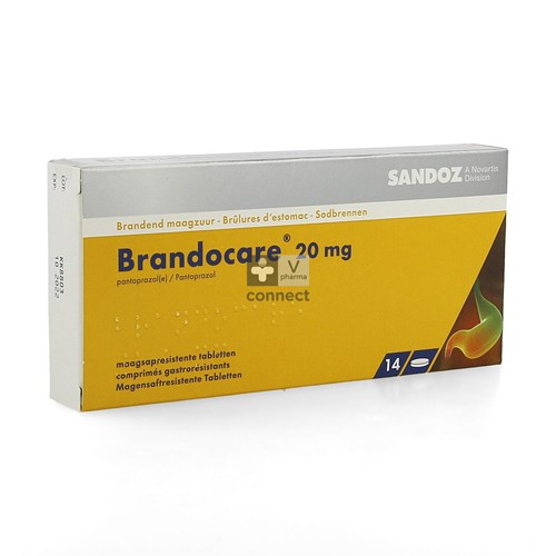 Brandocare 20 mg 14 Comprimés Gastro-Résistants