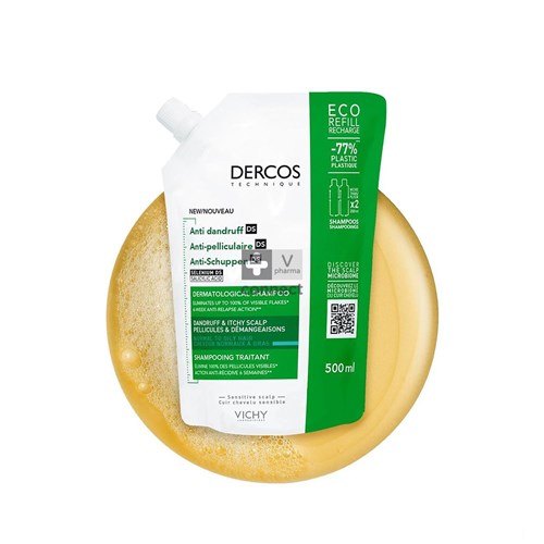 Dercos Shampoing Anti-Pelicullaire Mix 500 ml Recharge