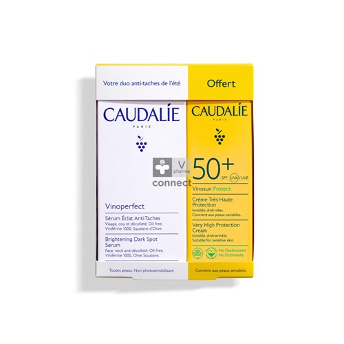 Caudalie Coffret. Serum Vinoperfect 30 ml + Crème Solaire 25 ml