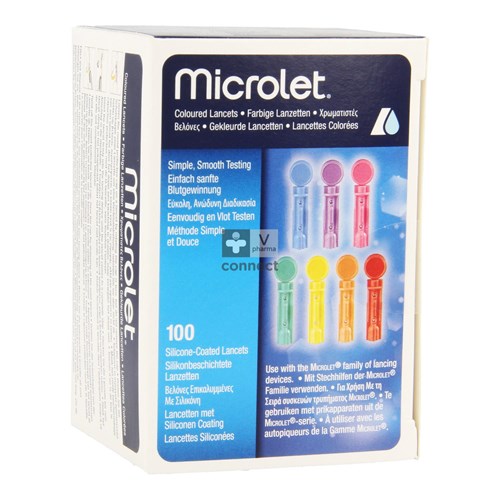 Microlet 2 Lancettes Couleur 100 Pièces