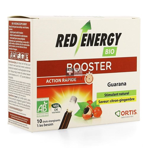 Ortis Red Energy Saveur Citron/Gingembre 10 Fioles
