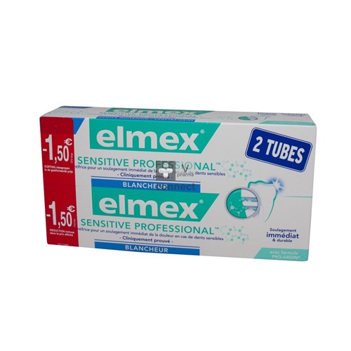 Elmex Sensitive Professional Dentifrice Blancheur 2 x 75 ml Prix Promo