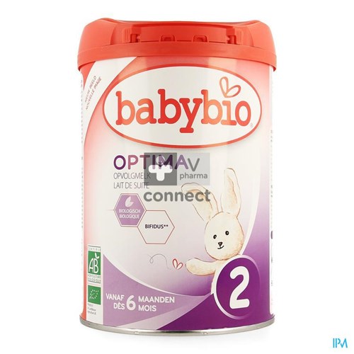 Babybio Optima 2 Lait Suite Bio Bifidus +6M 900 g