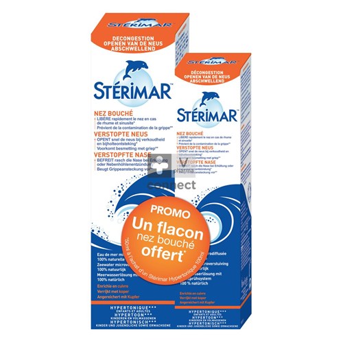 Sterimar Spray Nasal Hypertonique 100 ml + 50 ml Prix Promo