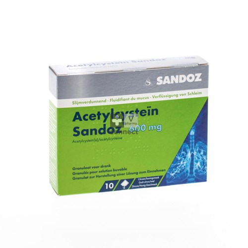 Acetylcysteine Sandoz 600 mg 10 Sachets