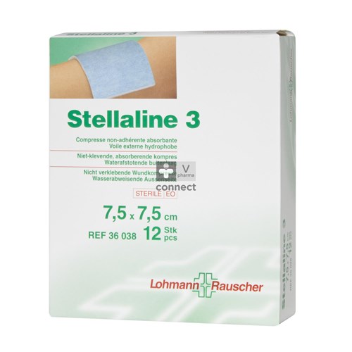 Stellaline 3 Compresses Steriles 7.5cmx7.5cm  12 Pieces