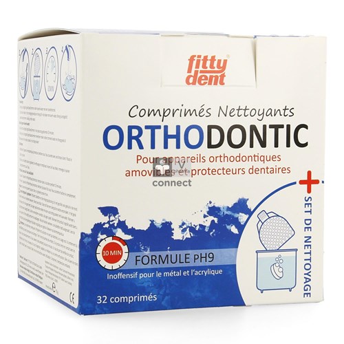 Fittydent Orthodontic Set Nettoyage + 32 Comprimés Effervescents