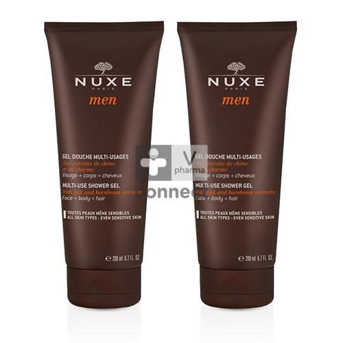 Nuxe Men Gel Douche Multi Usage 2 x 200 ml Prix Promo