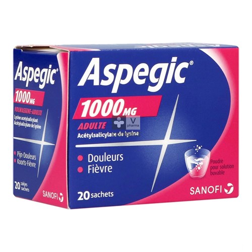 Aspegic Adultes Poudre 1 g 20 Sachets