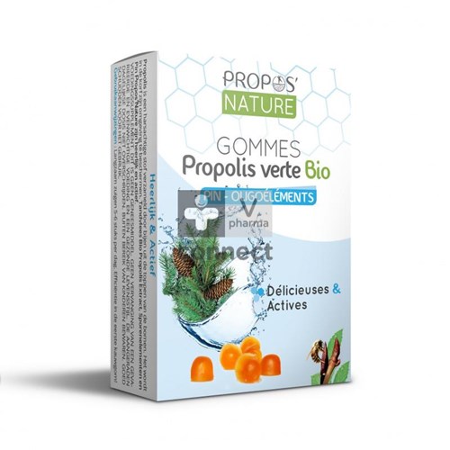 Propos Nature Gomme Propolis Bio Sans Sucre Pin - Oligoéléments 45 g