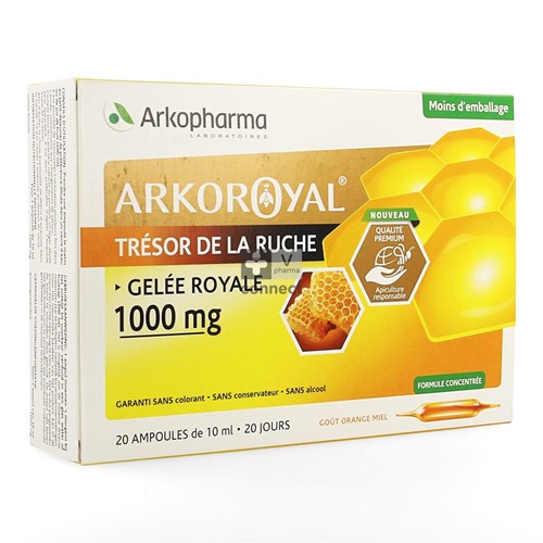 Arkoroyal Gelee Royale 1000 mg Ampoules 20 x 10 ml