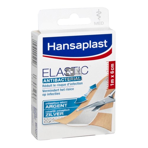 Hansaplast Med Elastic Antibacterial 6 cm x 1 m