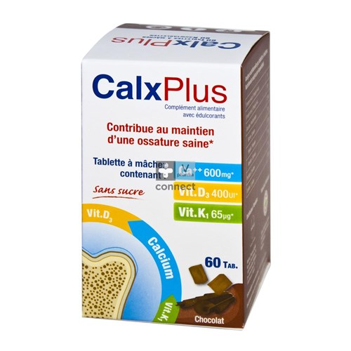 Calx Plsu Chocoladesmaak 60 tabletten