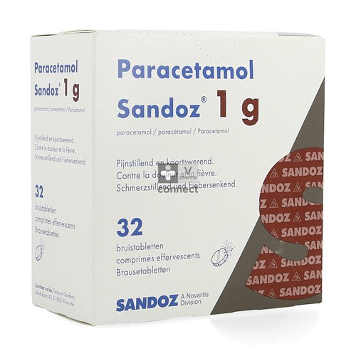 Paracetamol Sandoz 1 g 32 Comprimés Effervescents