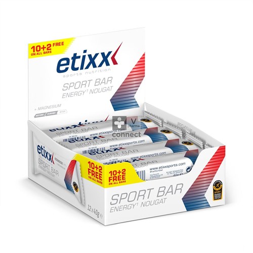 Etixx Energy Sport Bar Nougat 12 x 40 g