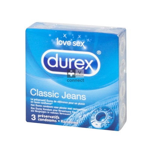 Durex Classic Jeans Preservatifs 3 Pièces