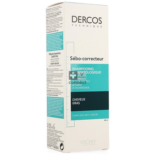 Vichy Dercos Shampooing Sebo Correcteur Cheveux Gras 200 ml