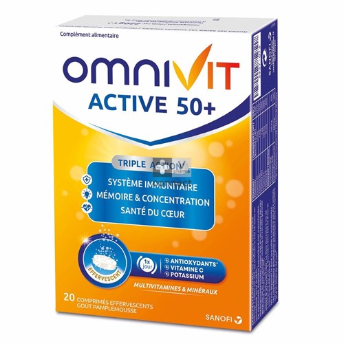 Omnivit Active 50+ Fizz 20 Comprimés Effervescents