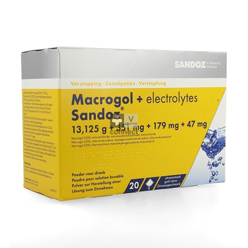 Macrogol + Electrolytes Sandoz Gout Citron 20 Sachets