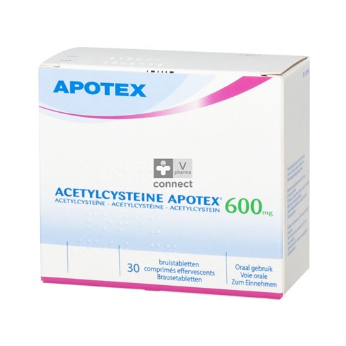 Acetylcysteine Apotex 600 mg 30 Comprimes Effervescents