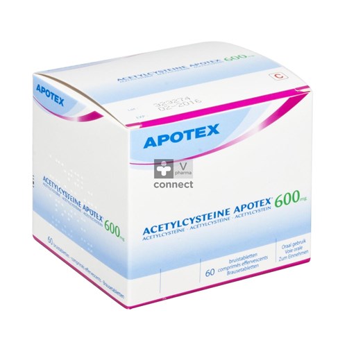 Acetylcysteine Apotex 600 mg 60 Comprimes Effervescents