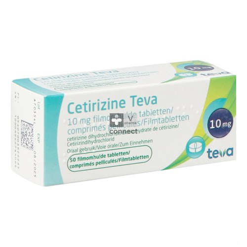 Cetirizine Teva 10 mg 50 Comprimés