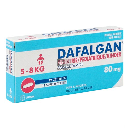 Dafalgan Pédiatrique 80 mg 12 Suppositoires