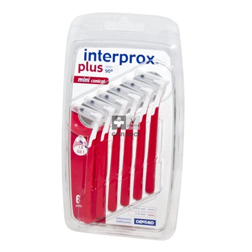 Interprox Plus Mini Rood Conische interdentale borsteltjes 6 stuks