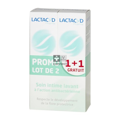 Lactacyd Pharma Antibactérien 2 x 250 ml 1 + 1 Gratuit