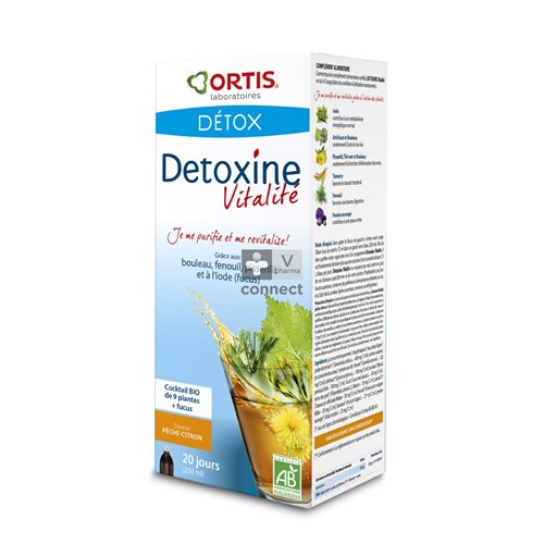Ortis Detoxine Vitalité Gout Pêche Citron 250 ml