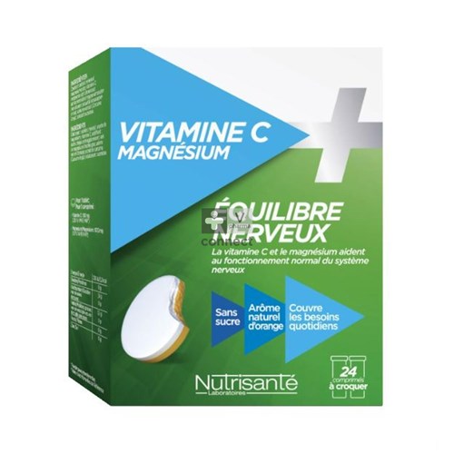 Nutrisante Vitamine C + Magnesium 24 Comprimés à Croquer