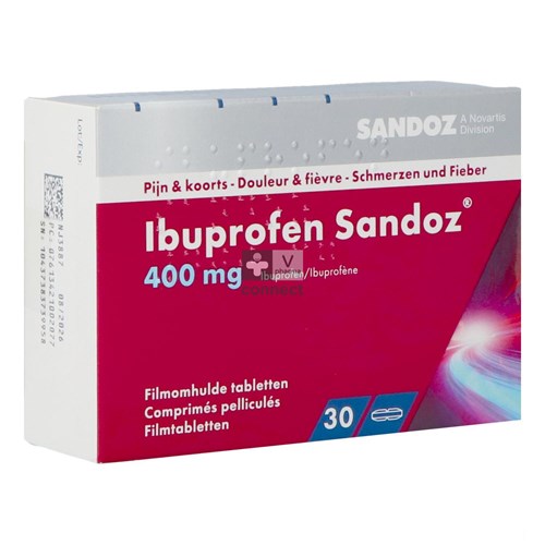 Ibuprofen Sandoz 400 mg 30 tabletten
