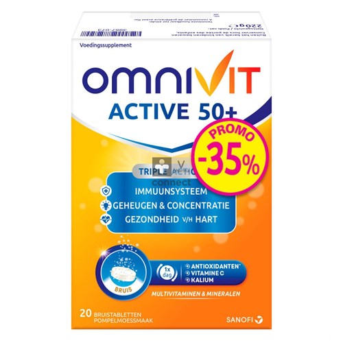 Omnivit Active 50+ 20 Comprimés Effervescents Prix Promo