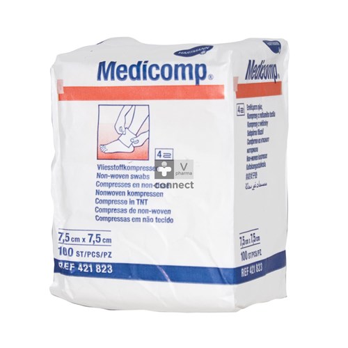 Medicomp Kompressen 4 lagen 7,5 x 7,5  100 stuks  421823